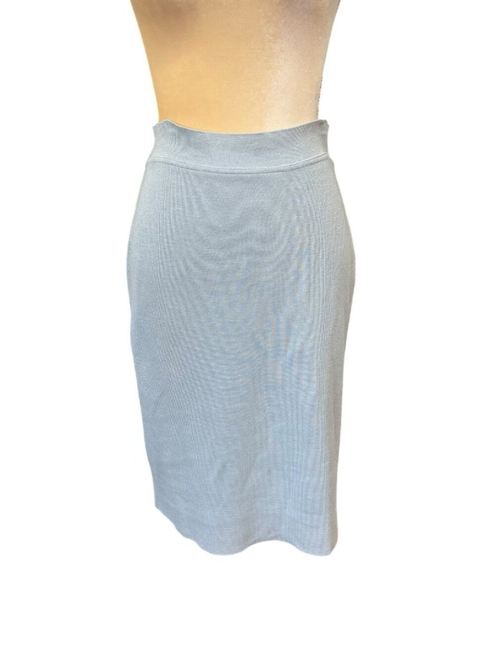 New Tombolini Blue Viscose Pencil Skirt Size 50 US Size 12/14 - Picture 2 of 9